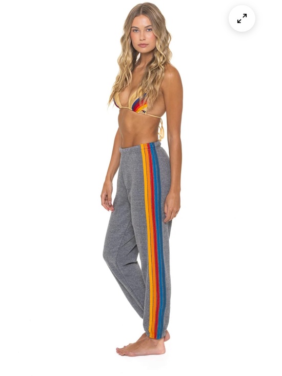 Aviator Nation Pants - Aviator Nation 5 Stripe Sweatpants Heather Grey
